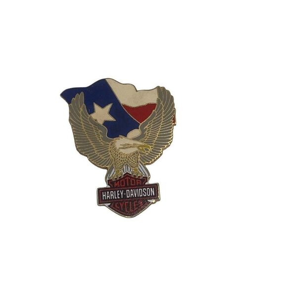 Other - Harley Davidson 2005 Texas Up Wing Eagle And Flag Biker Pin Jacket Vest Hat